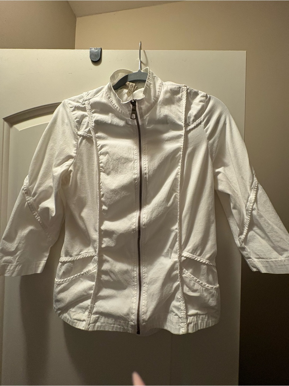 XCVI White Zip-Front Utility Jacket
